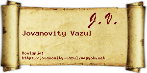 Jovanovity Vazul névjegykártya
